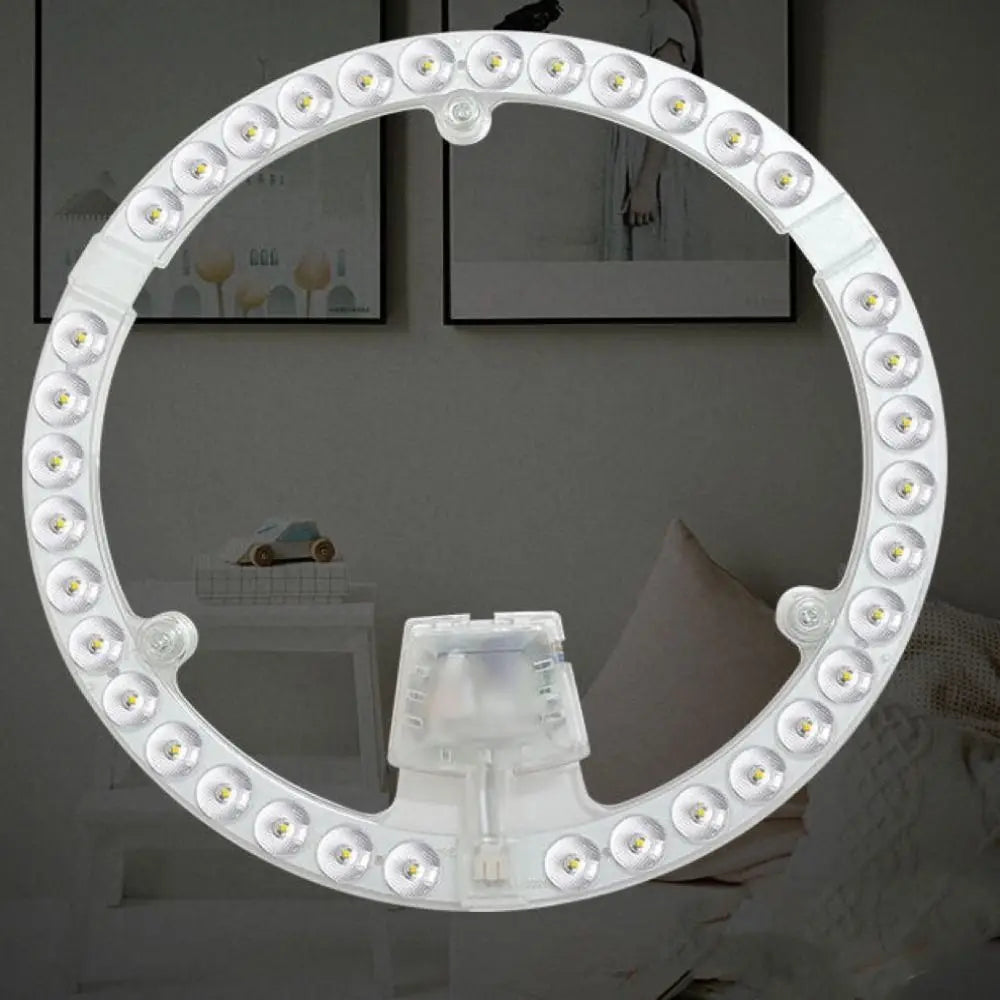 lampe led circulaire diodes adhésif moderne technologique blanc plafonnier facile chambre salon