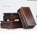 support d'affichage bois sculpté artisanal marron foncé décoration vintage pastoral