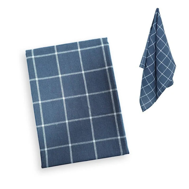 serviettes table coton bleu marine blanc rayures carreaux classique rustique