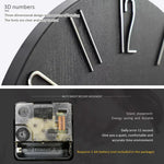 Horloge murale noire 30 cm dans un salon moderne