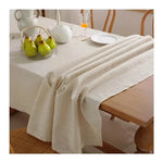nappe coton lin imperméable mariage fête mère valentin extérieur rectangle beigeclair texturenaturelle classique