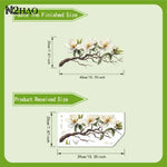 décoration murale adhésive sticker fleurs magnolia blanc marron élégante floral branches feuilles