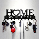 porte cle mural noir fer lettres sweet crochet organisation entree maison moderne