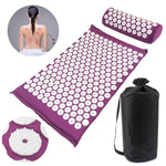 tapis massage acupuncturé violet bleu marine vert rondelles blanches moderne sac rangement