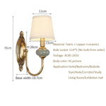 lampe murale classique vintage abat jour tissé doré beige vert clair douille E14 base