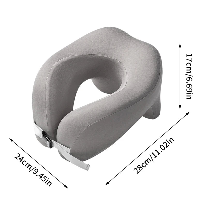 coussin voyage confortable gris ergonomique mousse mémoire forme fermeture glissière