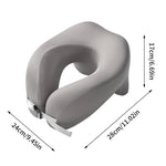 coussin voyage confortable gris ergonomique mousse mémoire forme fermeture glissière