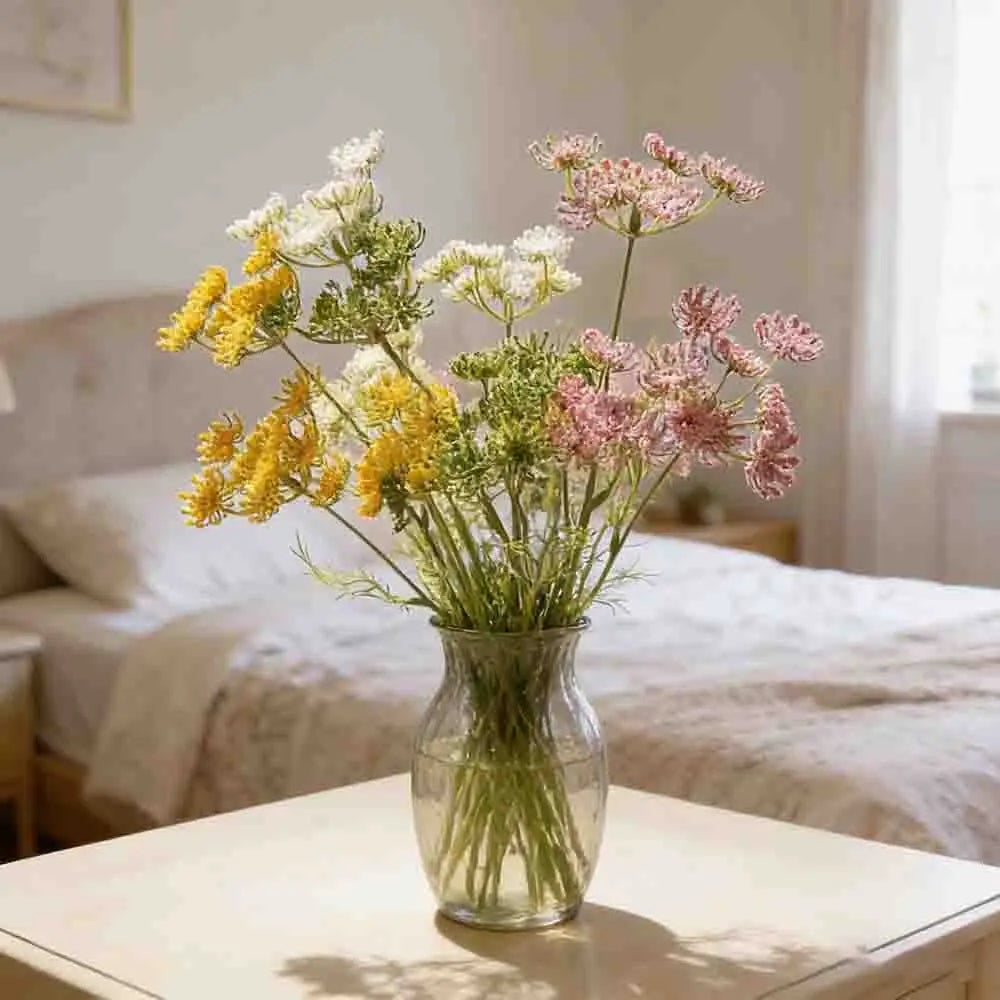 bouquet fleurs artificielles multicolore naturel intérieur anniversaire mariageDecorationJardinFleursMultiplesPétalesOpacité