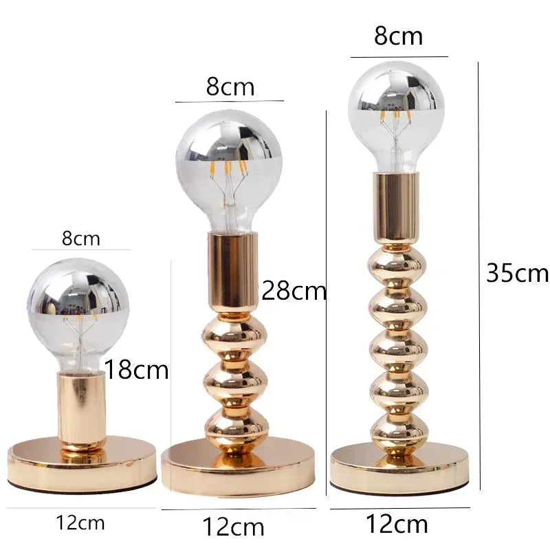 lampe led moderne lampes table argentées ampoules transparentes géométrique futuriste