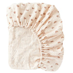 draps lit bébé coton doux imprimés fleurs points rose pâle vert pastel