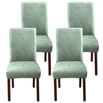 housse chaise velours motif feuilles extensible élastique fauteuil salle manger moderne