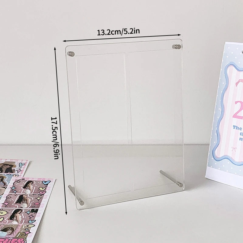 cadre photo moderne transparent clips photo affiche carte postale support cd kpop decoration chambre