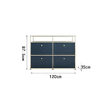 meuble tiroirs bleu marine moderne pieds ronds tiroirs store living room bois métal