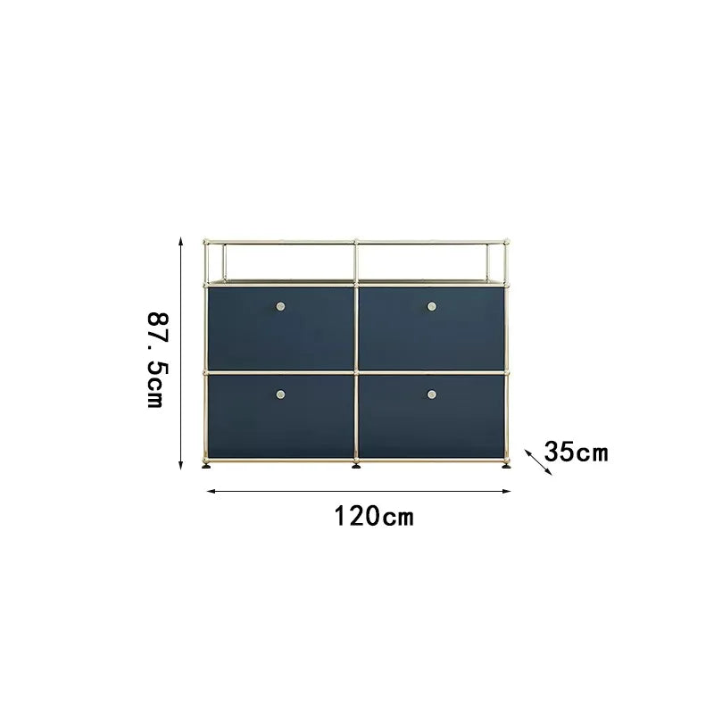 meuble tiroirs bleu marine moderne pieds ronds tiroirs store living room bois métal