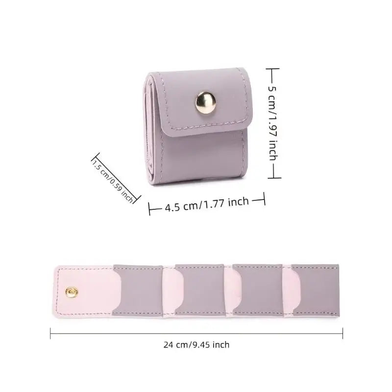 porte bijoux simili cuir violet moderne boutons pression collier bracelet boucles oreilles violet blanc