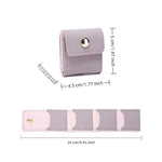 porte bijoux simili cuir violet moderne boutons pression collier bracelet boucles oreilles violet blanc