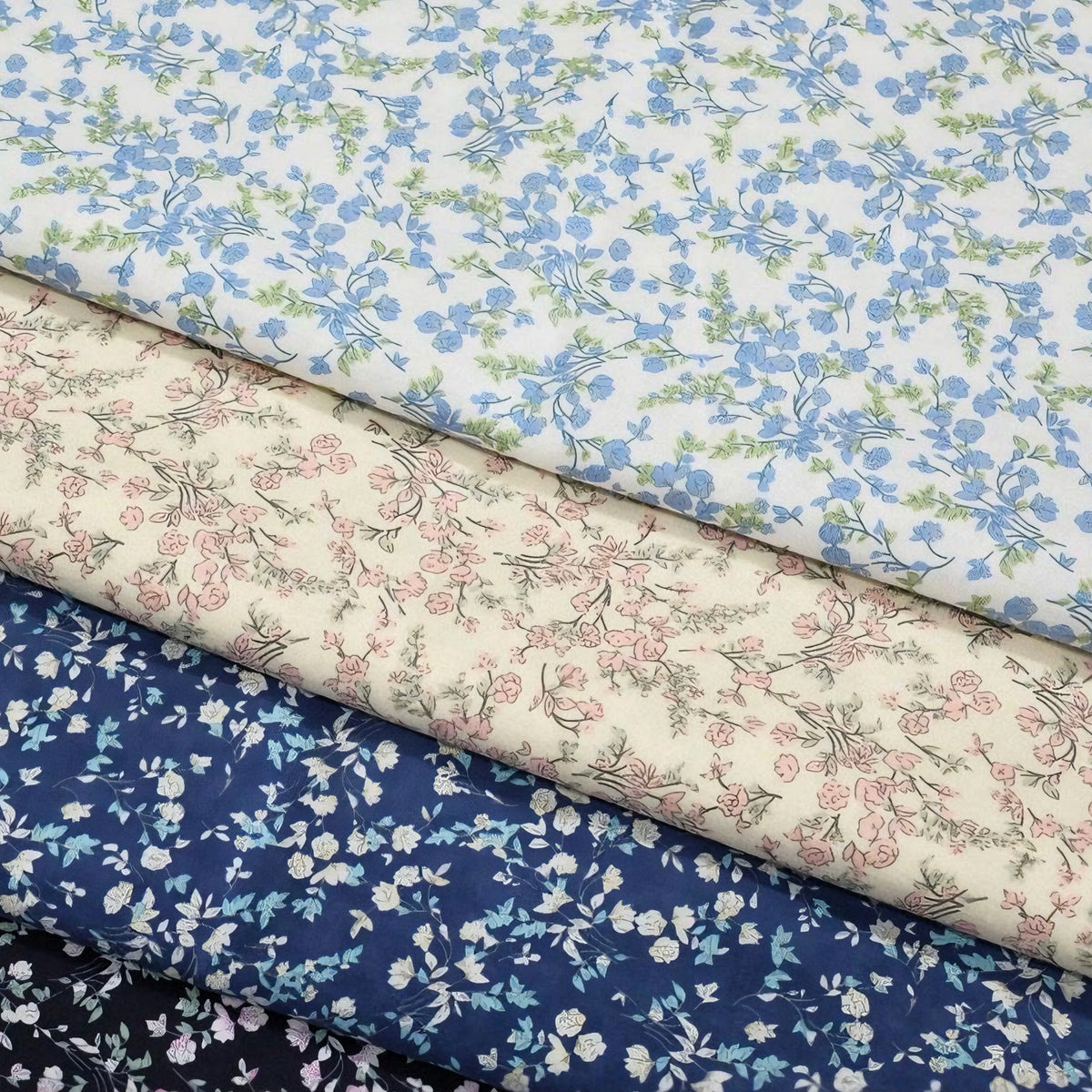 tissu coton popeline imprimé fleurs vintage motif floral couture décoration maison bricolage