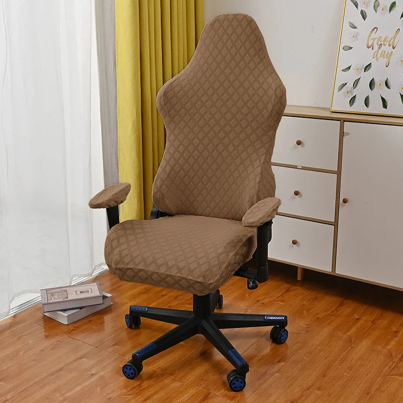 housse chaise élasthanne polyester anti salissures couleurs noir blanc gris moderne ergonomique adjustable roulettes