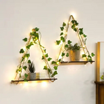 guirlande lumineuse artificielle feuilles vertes lumières led blanc decoration intérieure extérieure noël moderne