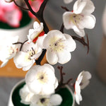 plantes artificielles branche fleurs rouge rose blanc simple feuilles pot blanc