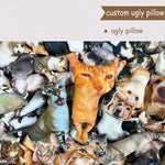 oreiller personnalisé animal visage chien chat coton polyester lavable double face