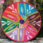 assiette ethnique motif géométrique rouge bleu verte jaune anniversaire noël mariage