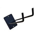 rangements outils jardin mural noir industriel pelle râteau fourche fixations plaques métal lisse