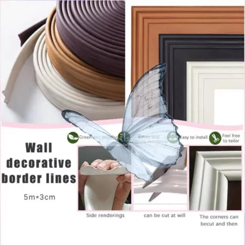 moulures décoratives murales adhésives 5m blanc marron rose profilées relief modernes