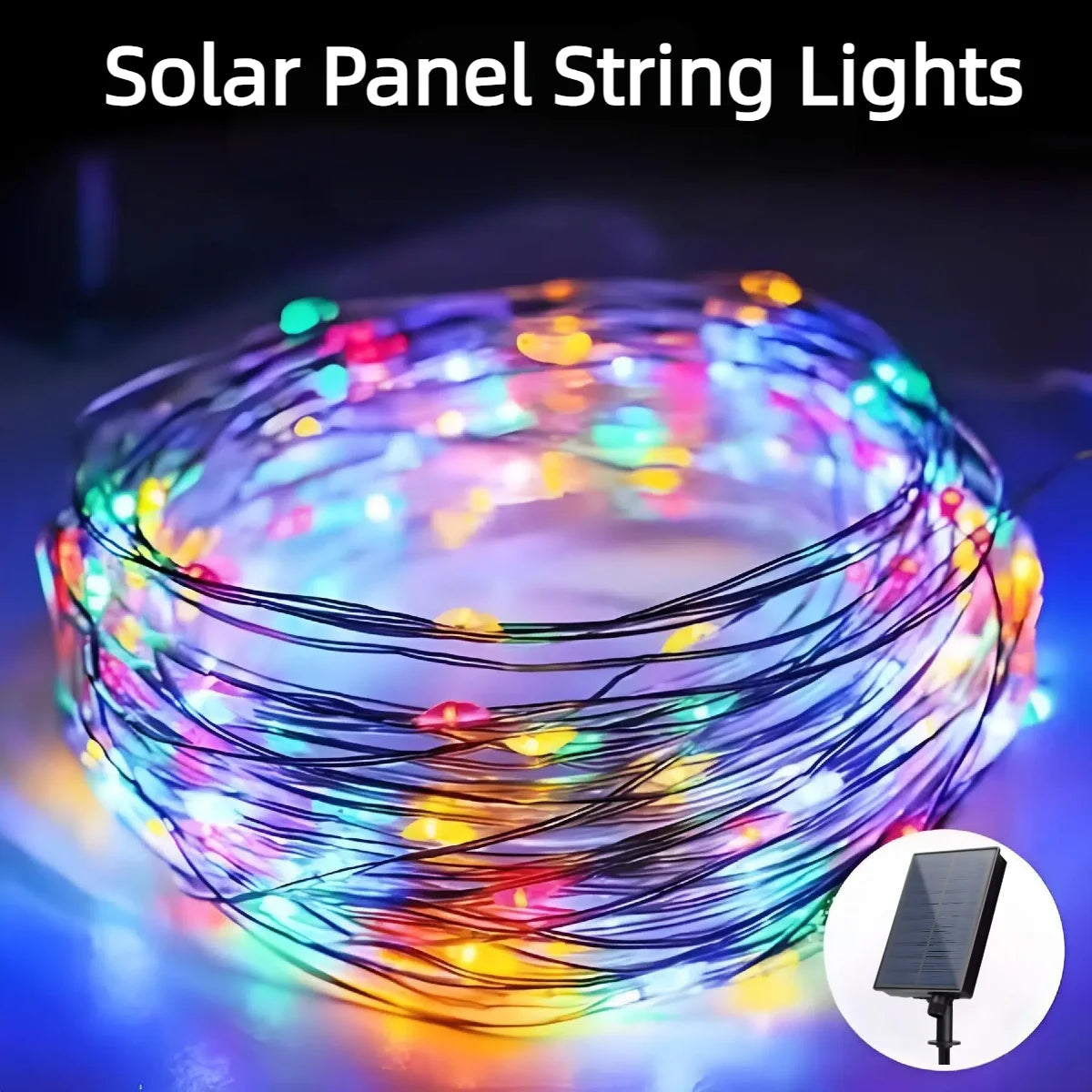 guirlande lumineuse solaire multicolore microleds moderne modes doré extérieur télécommande
