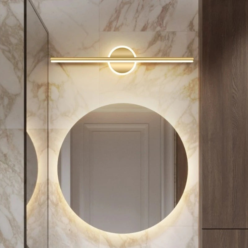lampe murale miroir or noir minimaliste moderne 40 60 cm tricolore blanc chaleur led