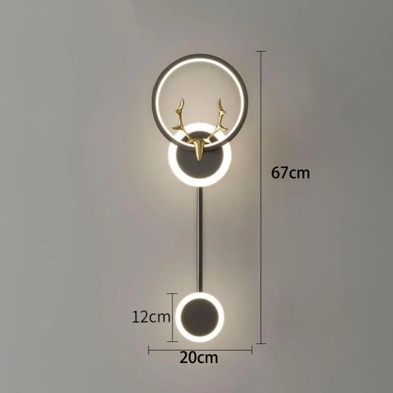 applique murale moderne or blanc antlers sphère transparente led cuisine salon chambre