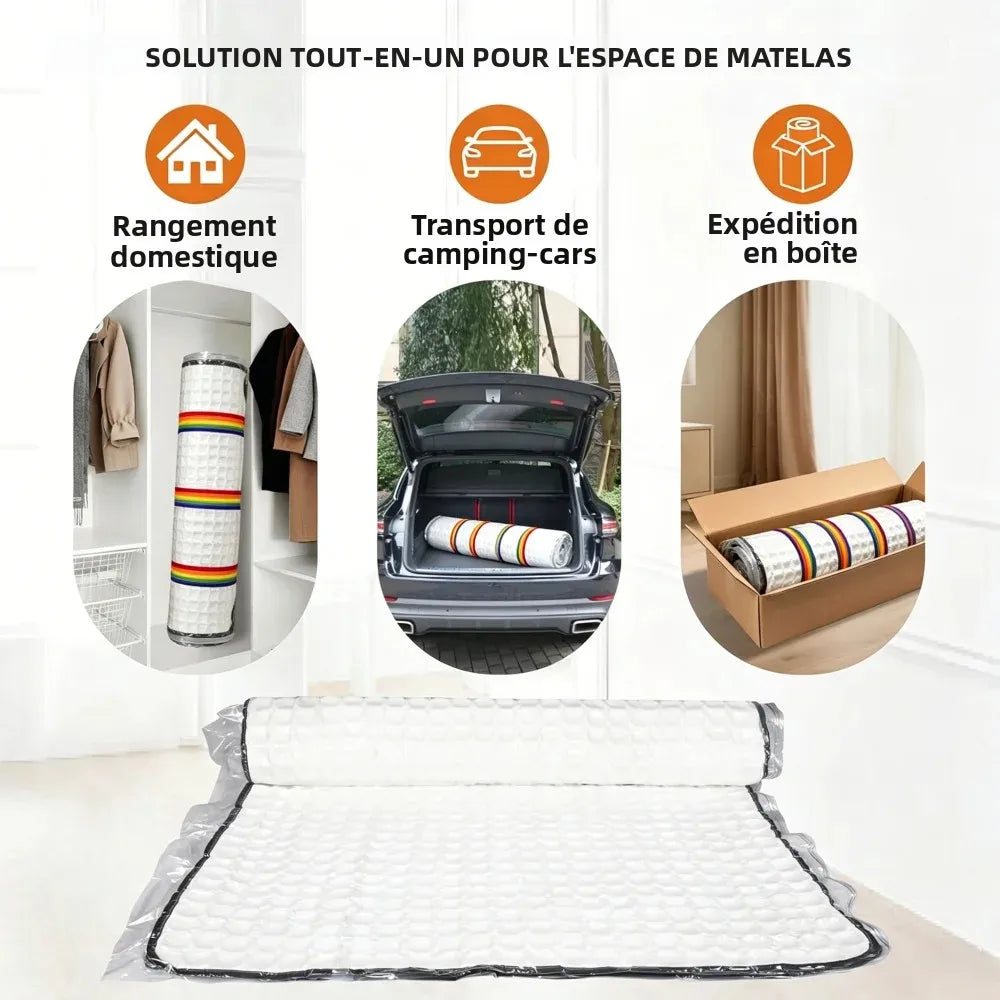sac rangement compression matelas blanc gris moderne 100x150cm 100x180cm 100x220cm sangles réglables anti poussière