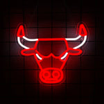 lampe néon tête taureau rouge blanche moderne usb powered chaîne fixations