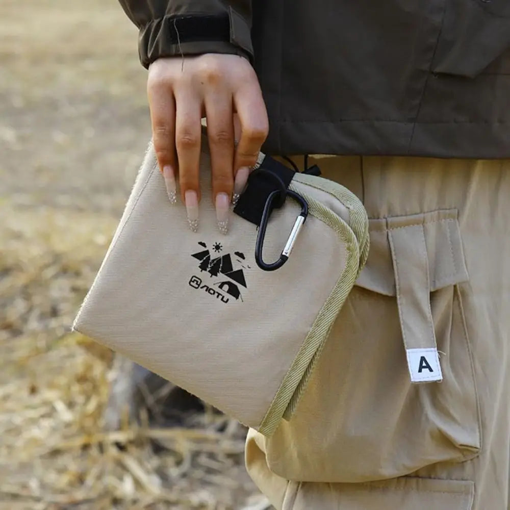 pochette camping tissu imperméable motif imprimé élastique noir pratique robuste