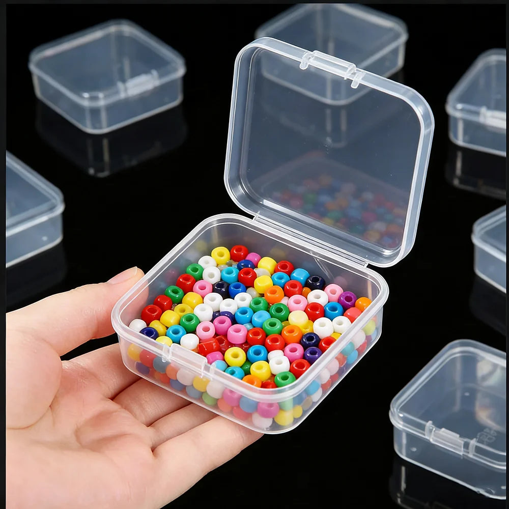 boîtes rangement transparentes clips fermeture artisanat bijoux stockage petits objets