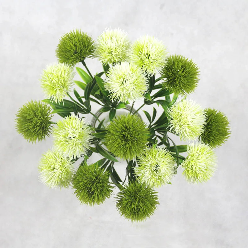bouquet fleurs artificielles vert blanc jaune rose moderne minimaliste intérieur décoration mariage anniversaire