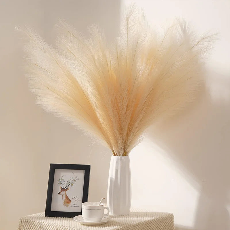 décoration mariage boho herbe pampas artificielle 100cm plumes séchées naturel rustique intérieur anniversaire