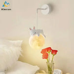lampe suspendue moderne ours lapin sphère lunaire décoration chambre salon blanc rose