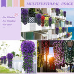 guirlande artificielle violettes fleurs modernes decoration maison intérieure 80cm boite