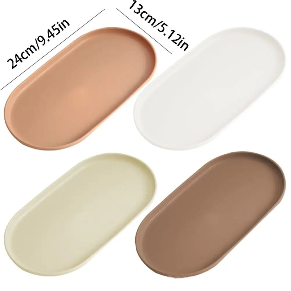 assiettes ovales silicone blanc beige moderne minimaliste empilables multifonctionnelles nhà bếp