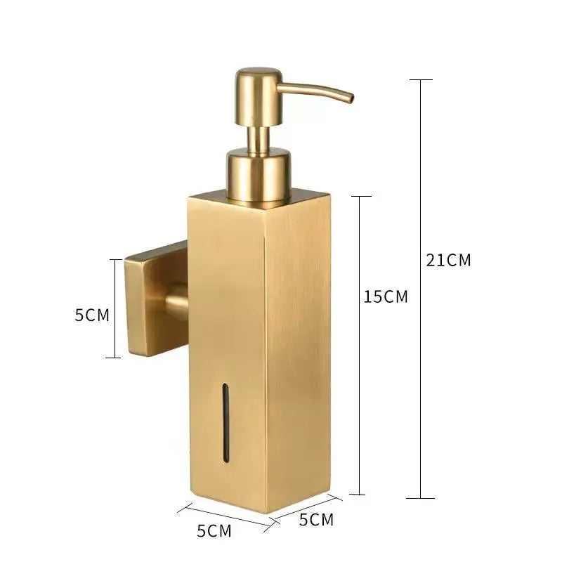 distributeur savon liquide mural or noir argent moderne minimaliste fixé vis sans logo