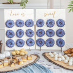 panneau decoratif bois donuts mariage anniversaire baptême fete decorations cupcakes meringues