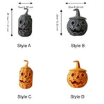 lanterne halloween citrouille tressée visage sculpté orange noire résine mat