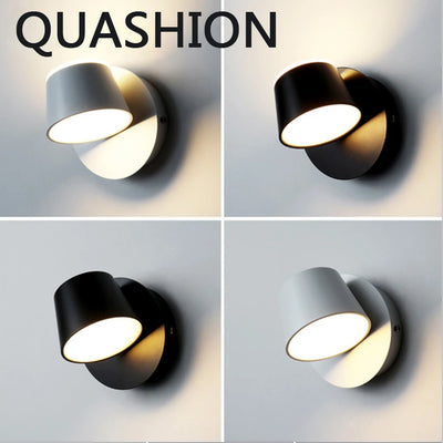 Applique murale LED rotative en acrylique design nordique, vue de face