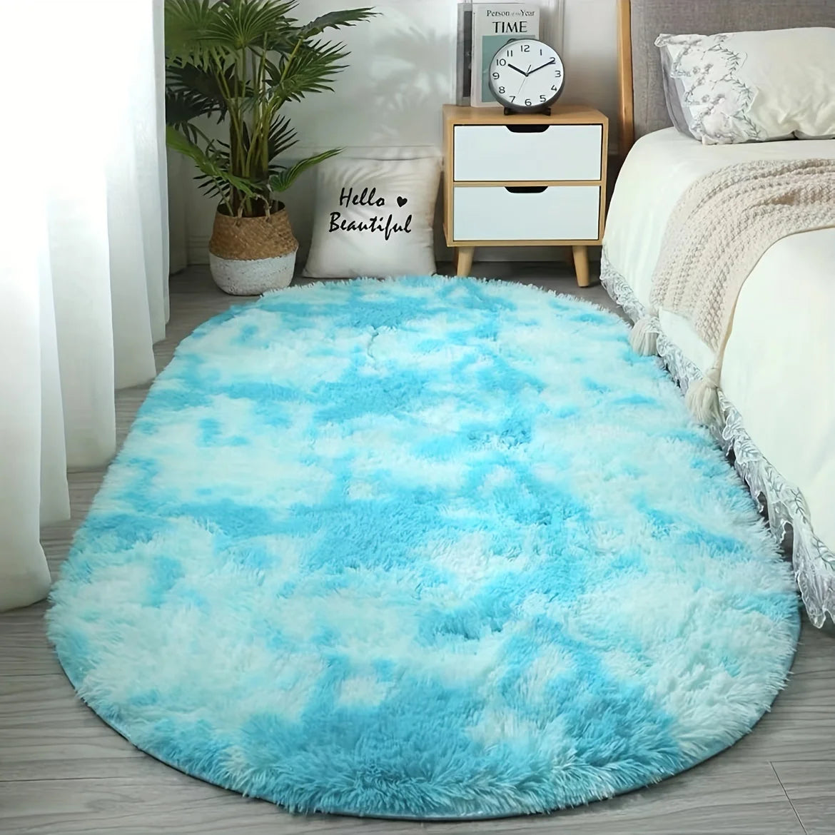 tapis gris blanc rose bleu moderne doux fourré chambre salon oval 100 polyester