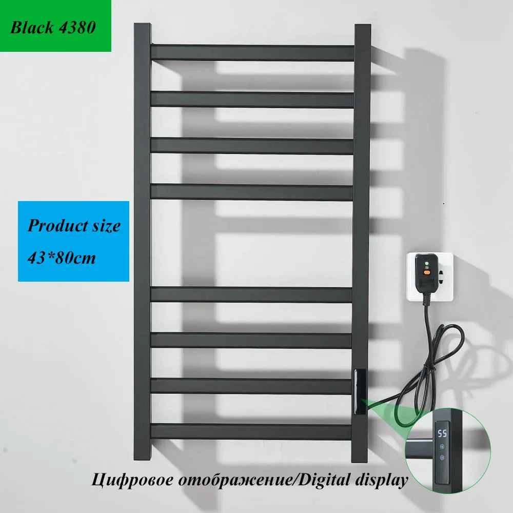 radiateur serviettes électrique acier inoxydable blanc noir moderne thermostatique touchscreen chauffage fibre carbone ipx4