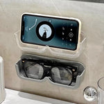porte lunettes mural adhésif transparent blanc gris moderne rangement anti pression chevet soleil
