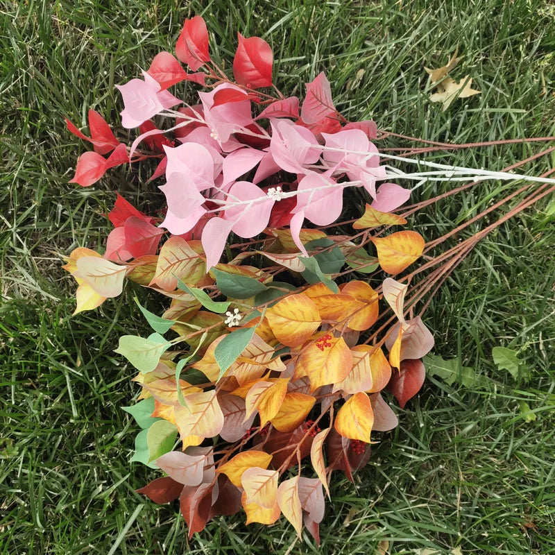 bouquet artificiel feuilles orange moderne minimaliste intérieur décoration simple brillant fil fer