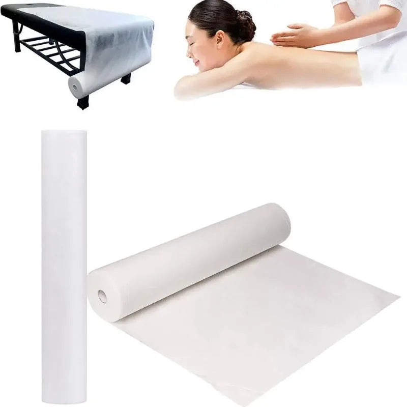 couvre lit massage blanc texture granuleuse moderne adhésif 70cm 53cm polyeste jetable salon lit