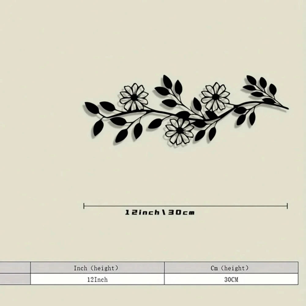 sticker mural moderne feuilles stylisées noir branches volutes décoration intérieure minimaliste adhésif chambre salon